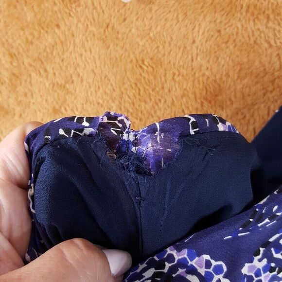 GREYLIN Womens Top XS Purple Pullover Tank Flowy Lined Chiffon 100% Silk - Picture 4 of 9